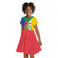 Comoros Coat Of Arms Flag Style Kid Short Sleeve Dress