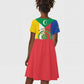 Comoros Coat Of Arms Flag Style Kid Short Sleeve Dress