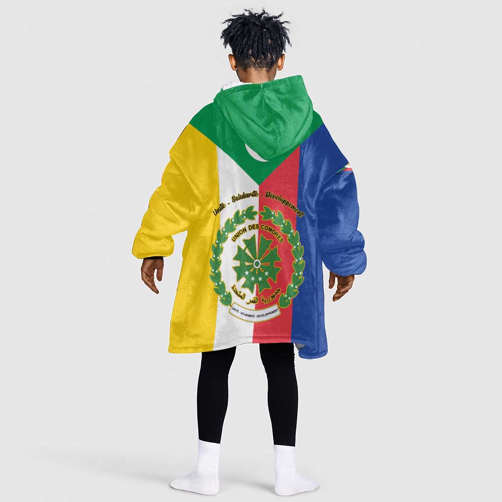 Comoros Coat Of Arms Flag Style Kid Wearable Blanket Hoodie