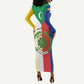 Comoros Coat Of Arms Flag Style Long Sleeve Bodycon Dress LT15