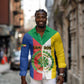 Comoros Coat Of Arms Flag Style Long Sleeve Button Shirt