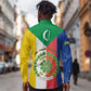 Comoros Coat Of Arms Flag Style Long Sleeve Button Shirt