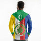 Comoros Coat Of Arms Flag Style Long Sleeve Polo Shirt