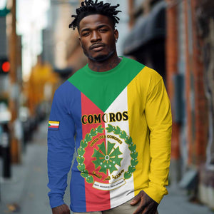 Comoros Coat Of Arms Flag Style Long Sleeve Shirt