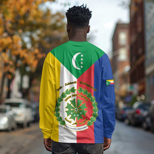 Comoros Coat Of Arms Flag Style Long Sleeve Shirt