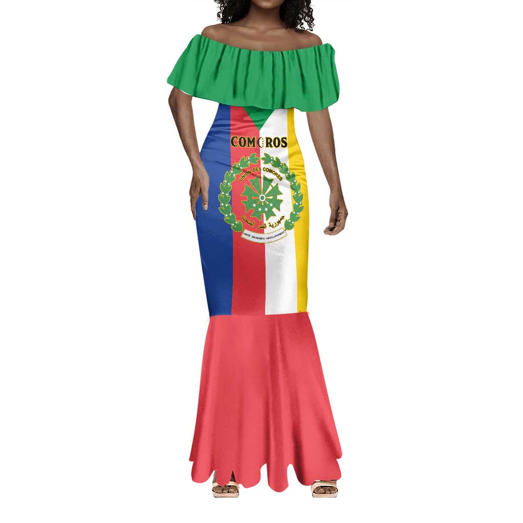 Comoros Coat Of Arms Flag Style Mermaid Dress