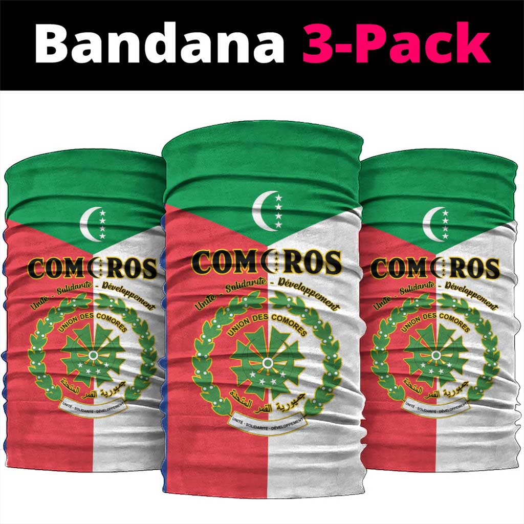 Comoros Coat Of Arms Flag Style Neck Gaiter - African Pride