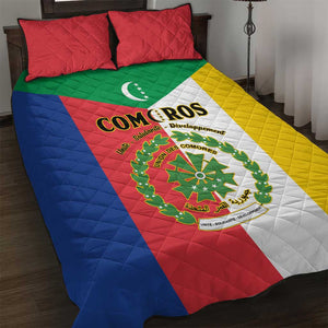 Comoros Coat Of Arms Flag Style Quilt Bed Set