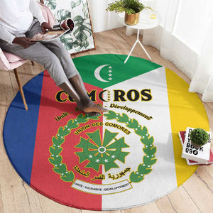 Comoros Coat Of Arms Flag Style Round Carpet