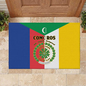 Comoros Coat Of Arms Flag Style Rubber Doormat