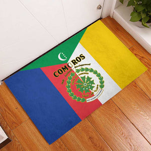 Comoros Coat Of Arms Flag Style Rubber Doormat