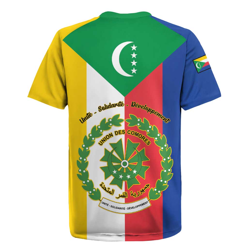 Comoros Coat Of Arms Flag Style Rugby Jersey