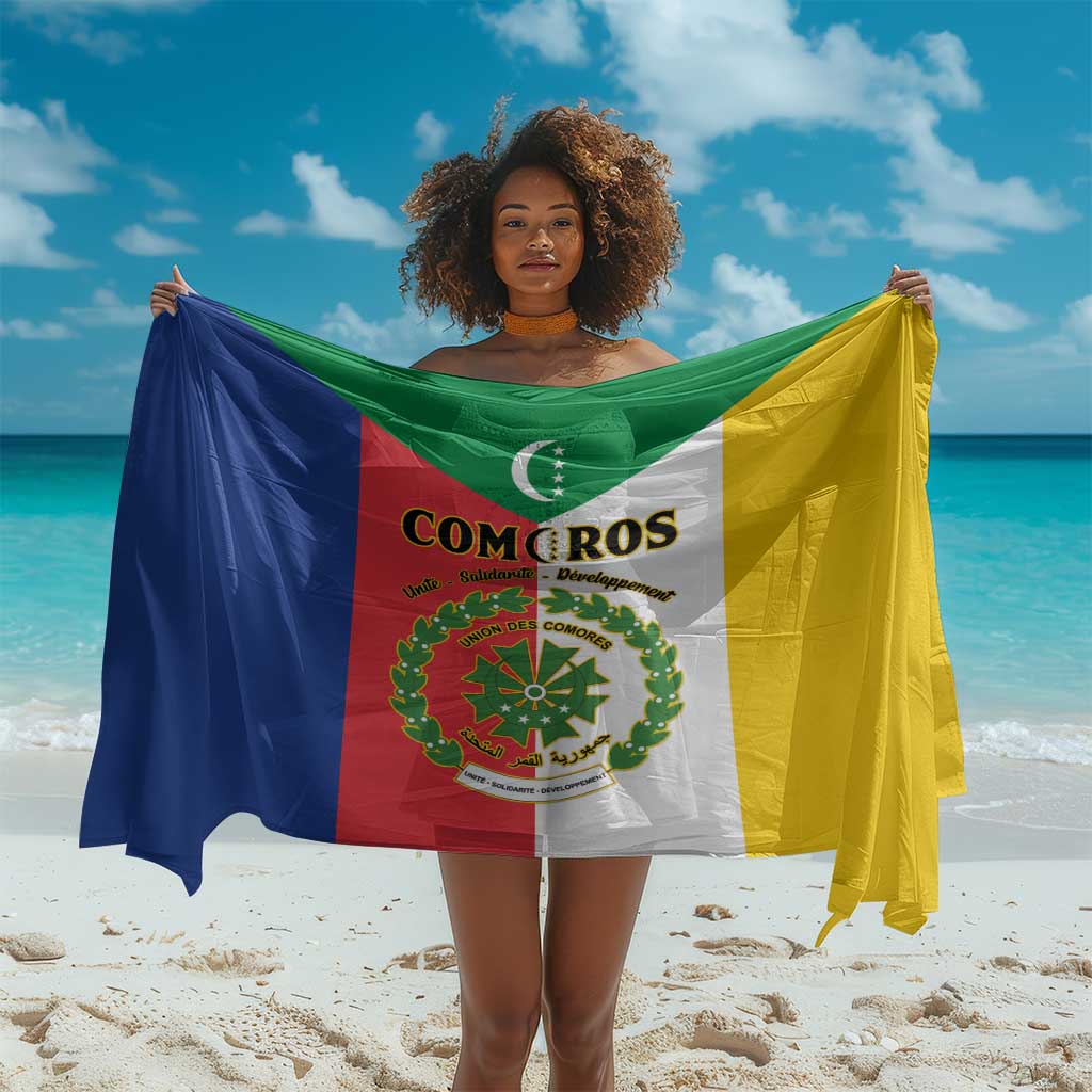 Comoros Coat Of Arms Flag Style Sarong