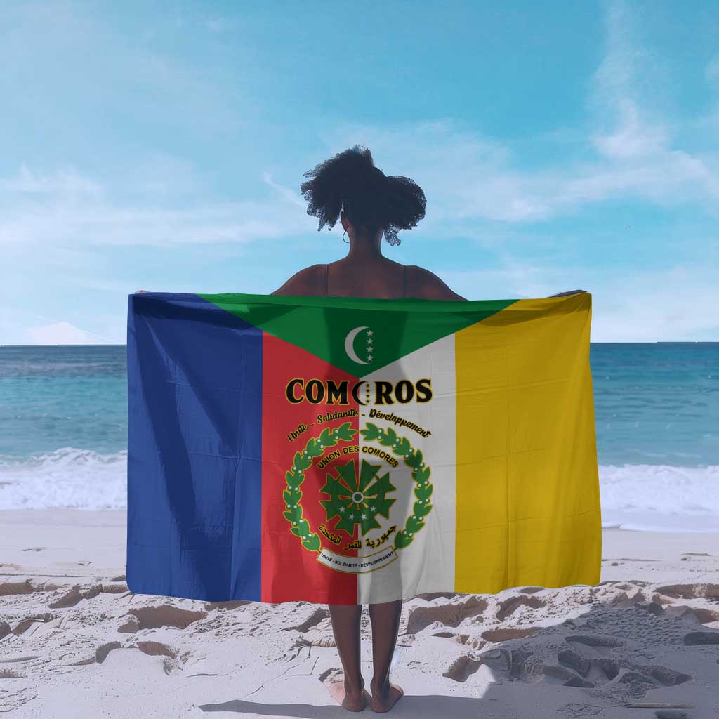 Comoros Coat Of Arms Flag Style Sarong