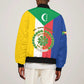 Comoros Coat Of Arms Flag Style Sleeve Zip Bomber Jacket