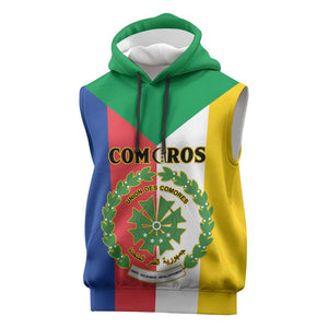 Comoros Coat Of Arms Flag Style Sleeveless Hoodie - African Pride