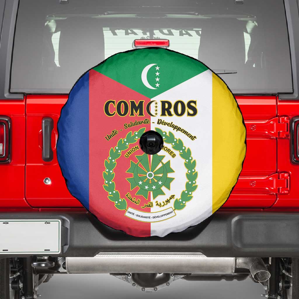 Comoros Coat Of Arms Flag Style Spare Tire Cover