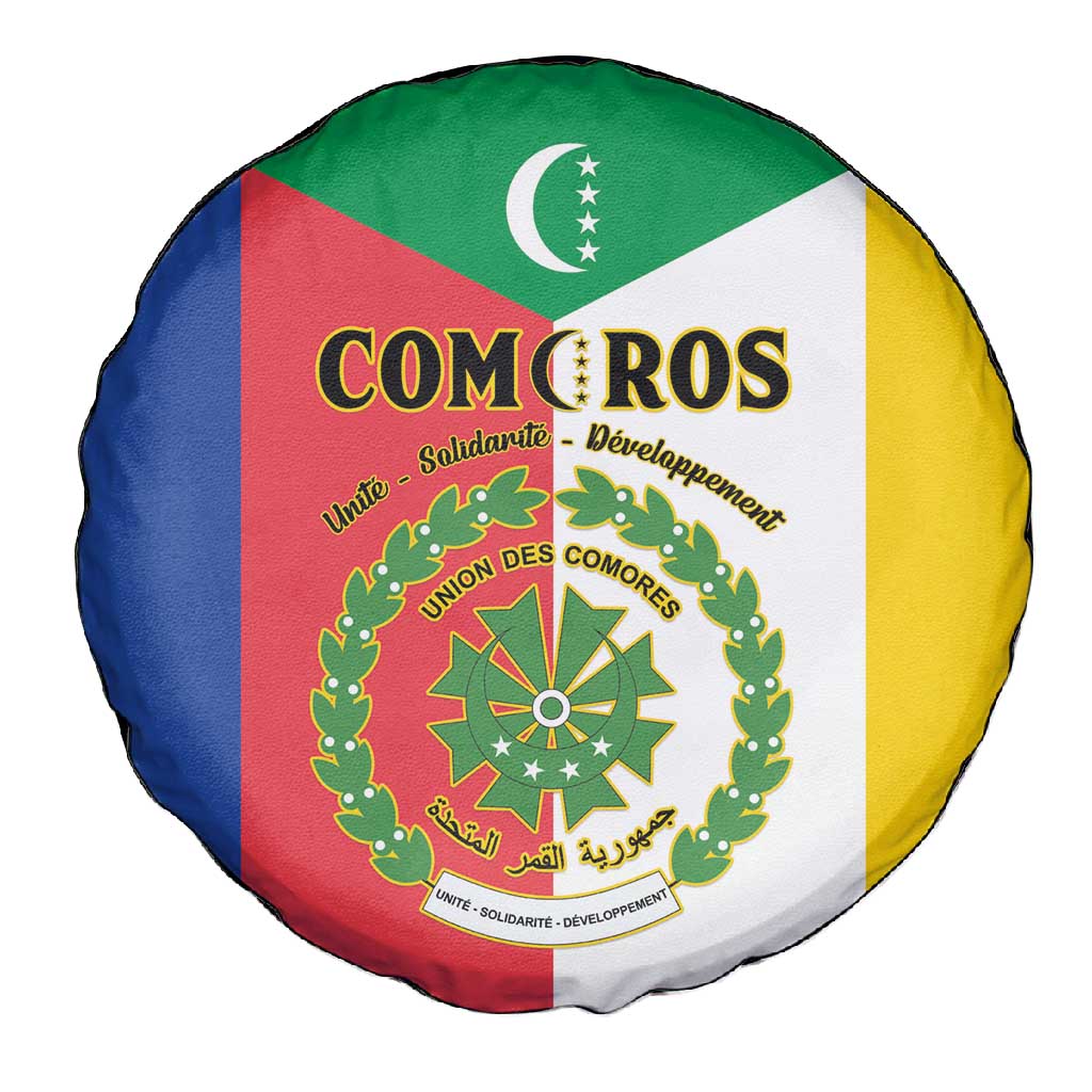 Comoros Coat Of Arms Flag Style Spare Tire Cover