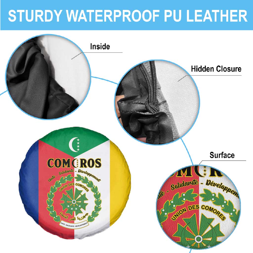 Comoros Coat Of Arms Flag Style Spare Tire Cover