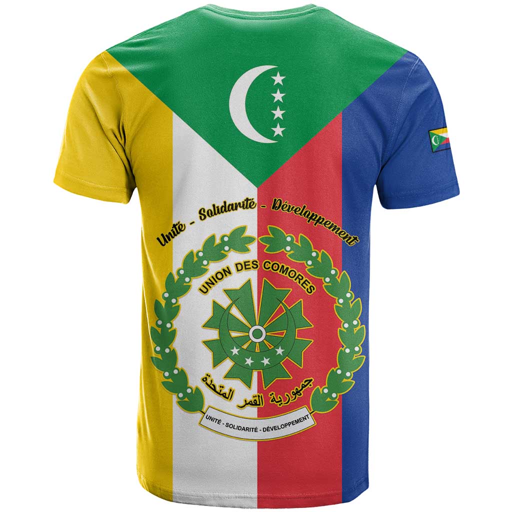 Comoros Coat Of Arms Flag Style T shirt