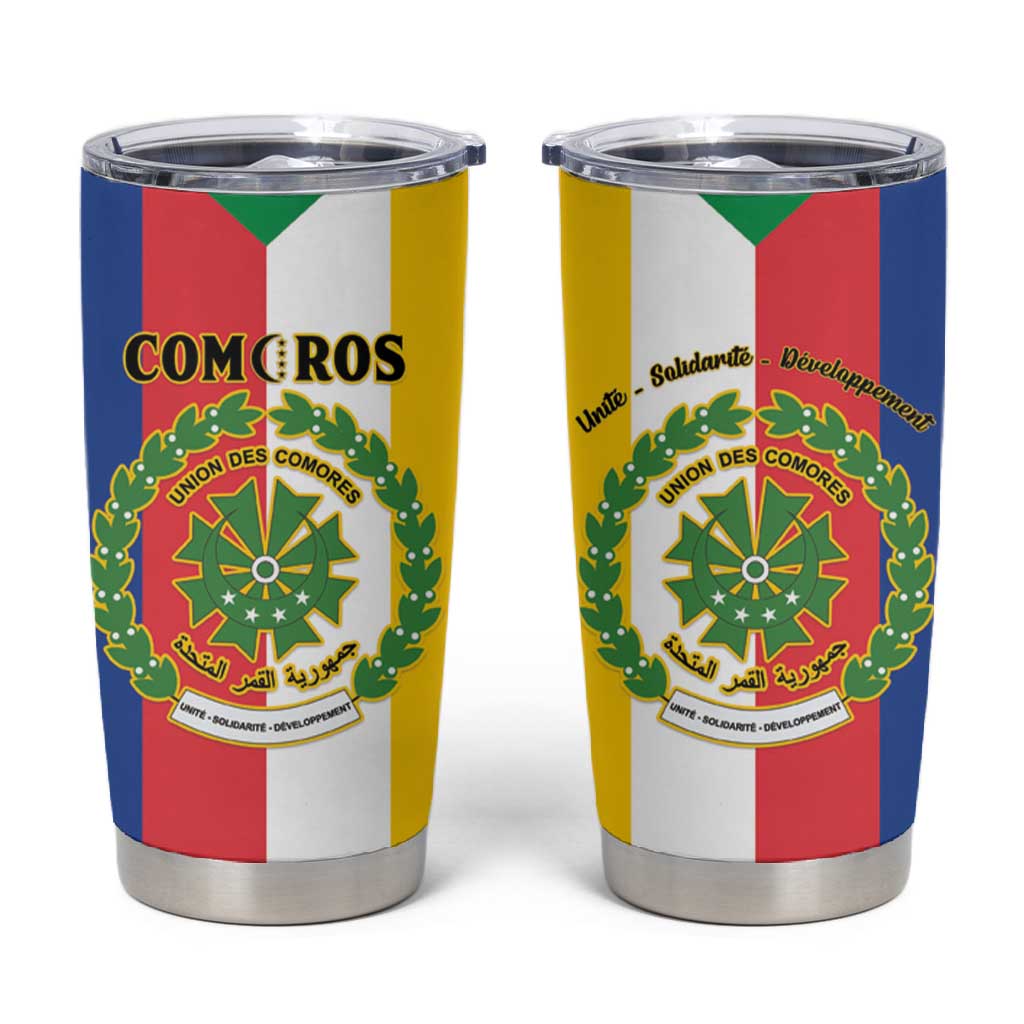 Comoros Coat Of Arms Flag Style Tumbler Cup