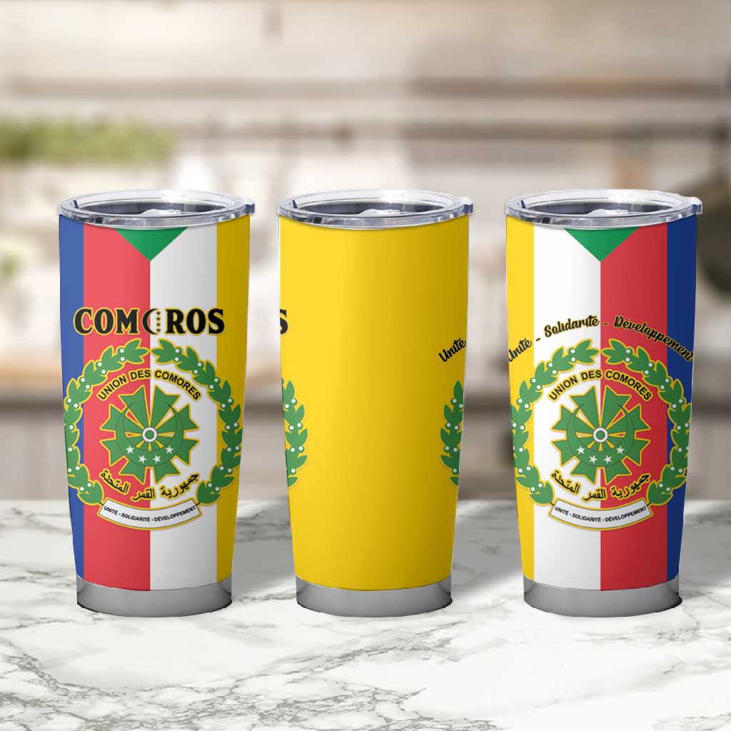 Comoros Coat Of Arms Flag Style Tumbler Cup