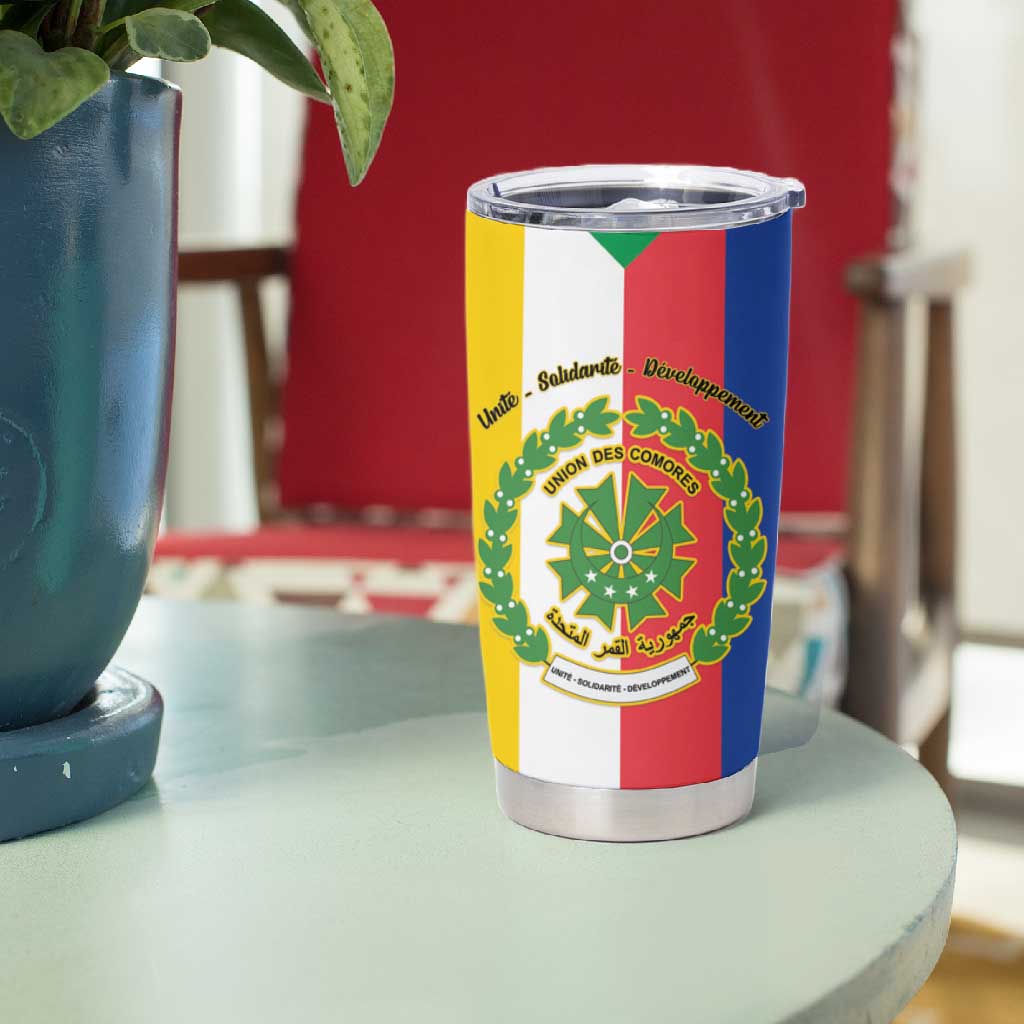 Comoros Coat Of Arms Flag Style Tumbler Cup