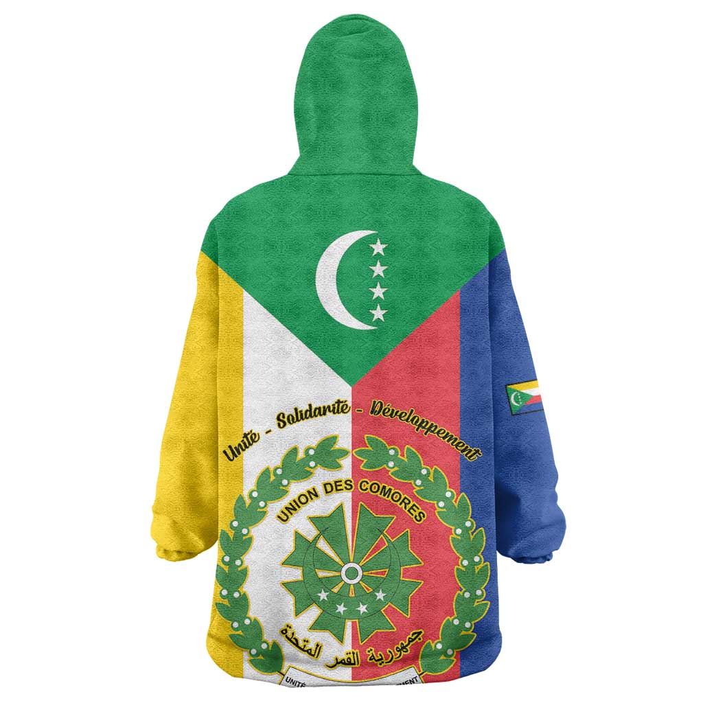Comoros Coat Of Arms Flag Style Wearable Blanket Hoodie