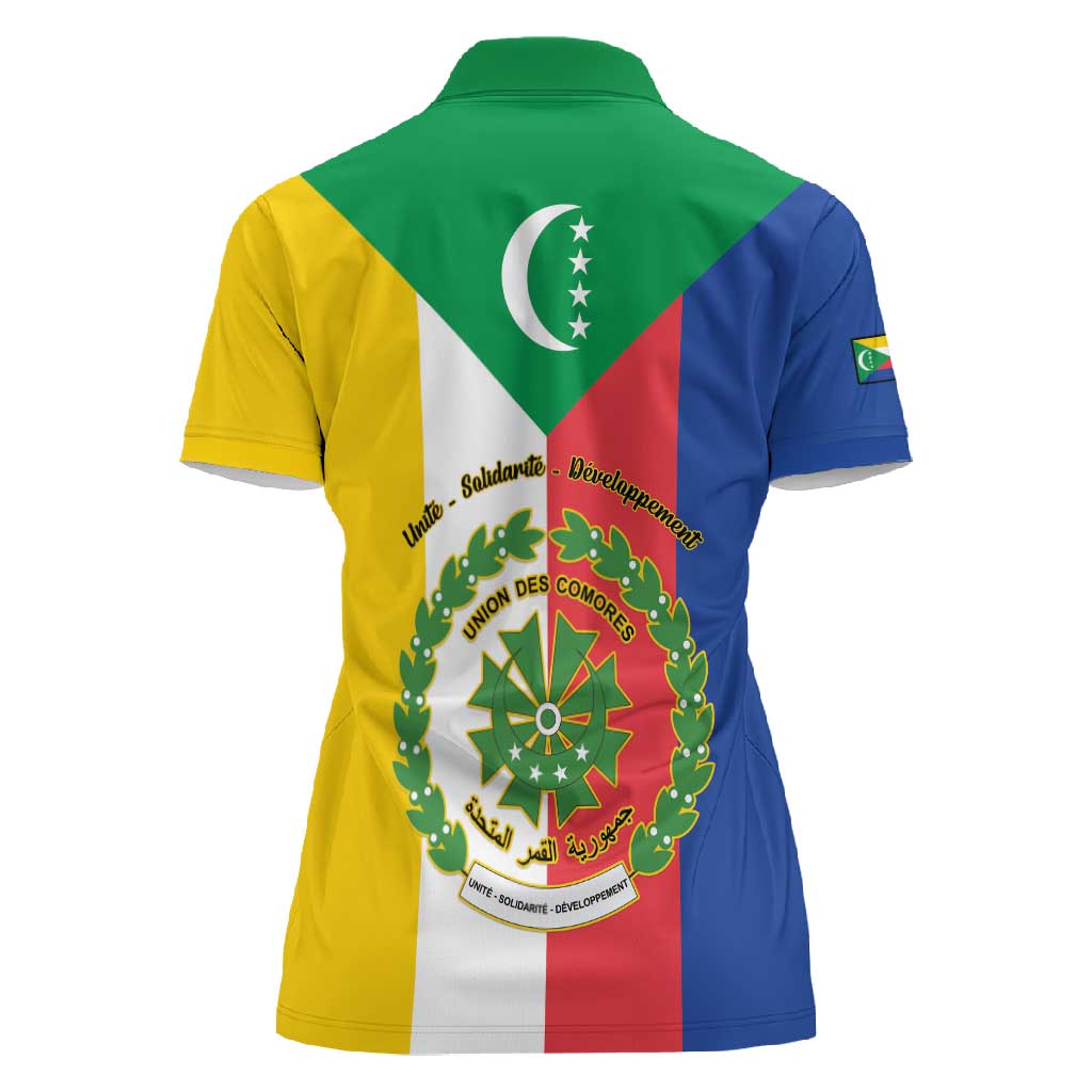 Comoros Coat Of Arms Flag Style Women Polo Shirt