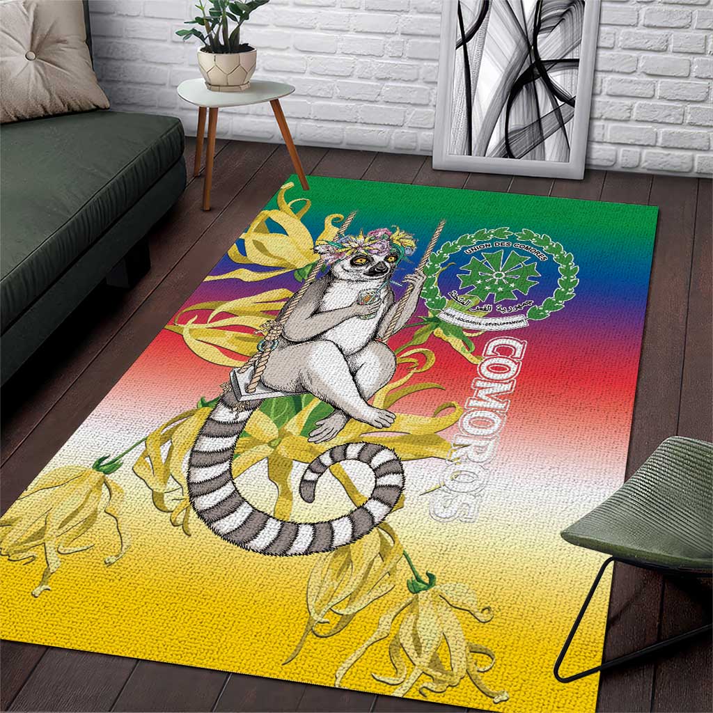 Comoros Area Rug Mongoose Lemur With Ylang Ylang