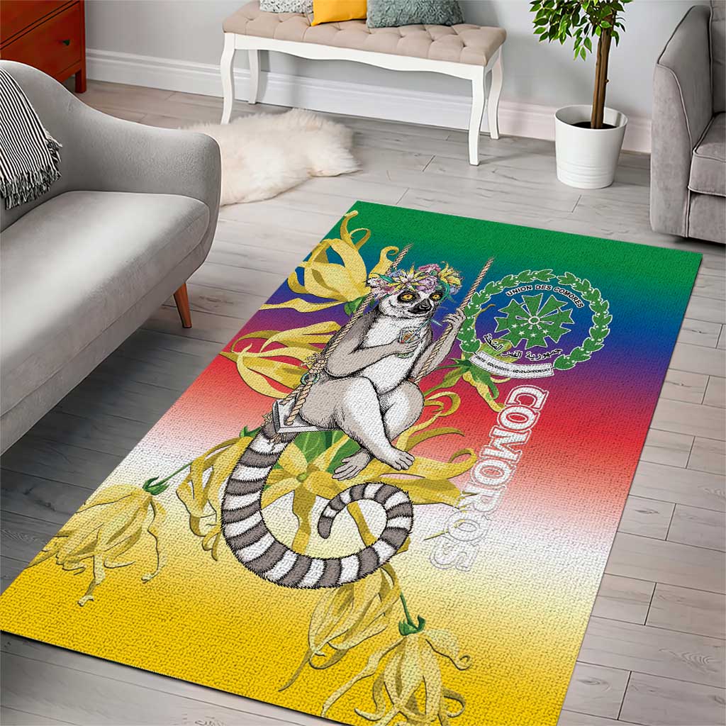 Comoros Area Rug Mongoose Lemur With Ylang Ylang