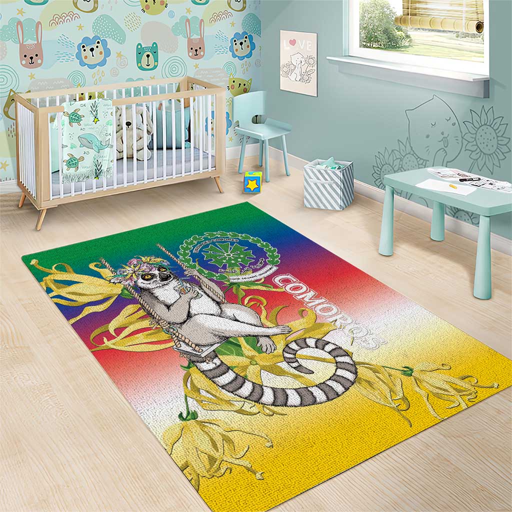 Comoros Area Rug Mongoose Lemur With Ylang Ylang