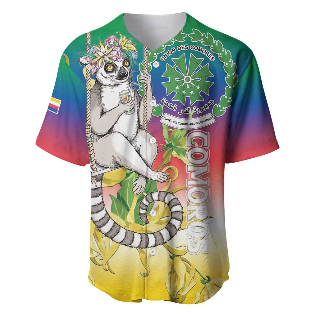 Comoros Baseball Jersey Mongoose Lemur With Ylang Ylang