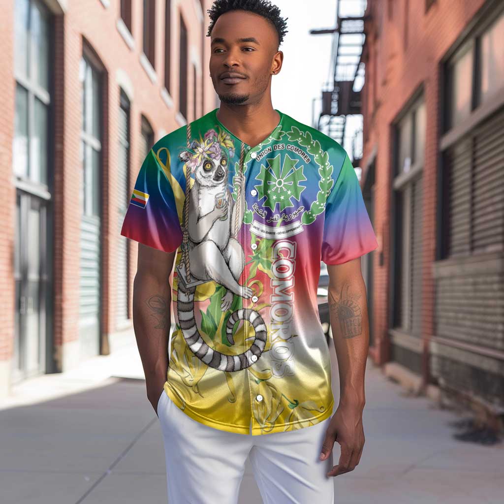 Comoros Baseball Jersey Mongoose Lemur With Ylang Ylang