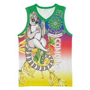 Comoros Basketball Jersey Mongoose Lemur With Ylang Ylang - African Pride