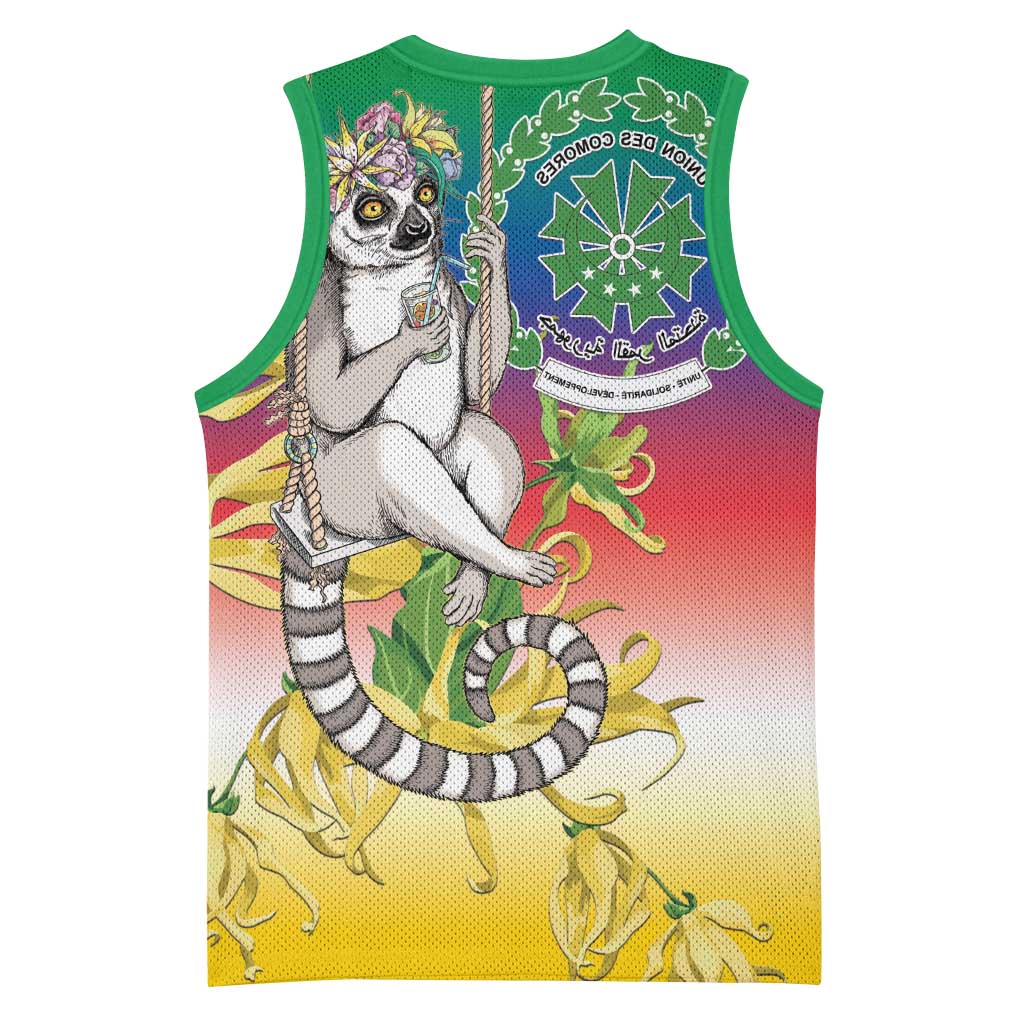 Comoros Basketball Jersey Mongoose Lemur With Ylang Ylang - African Pride