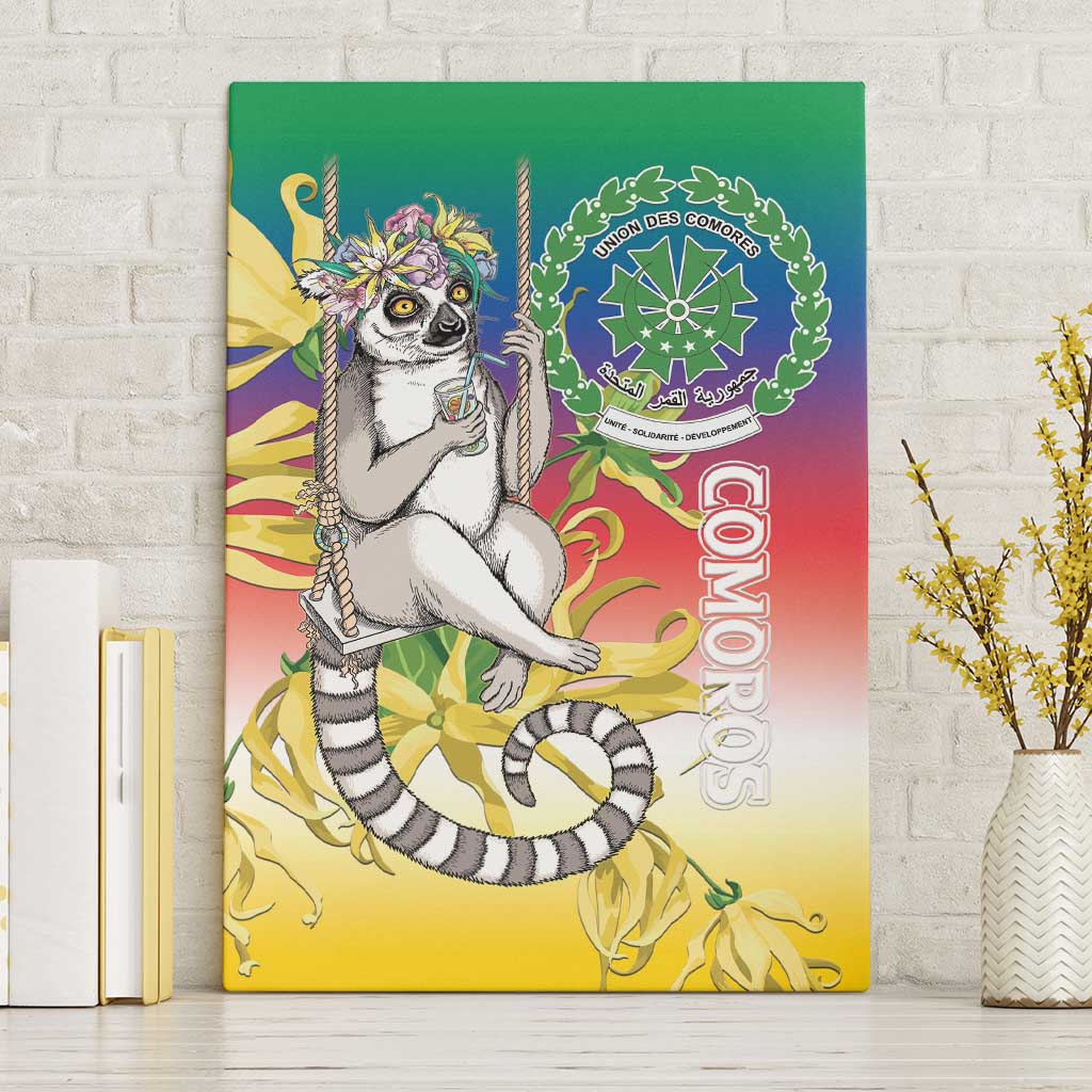 Comoros Canvas Wall Art Mongoose Lemur With Ylang Ylang