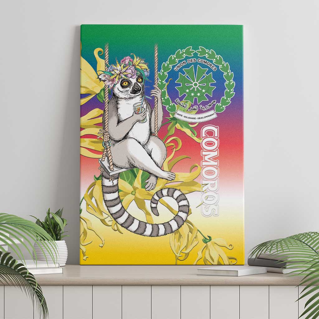 Comoros Canvas Wall Art Mongoose Lemur With Ylang Ylang