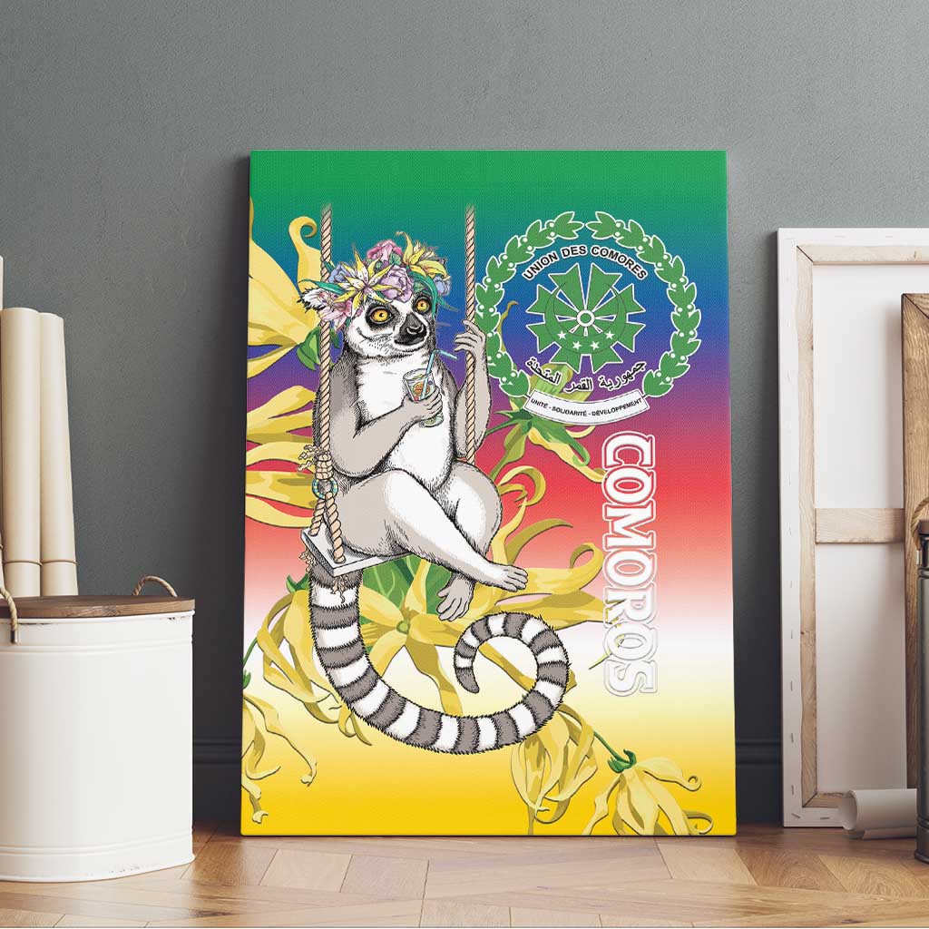 Comoros Canvas Wall Art Mongoose Lemur With Ylang Ylang