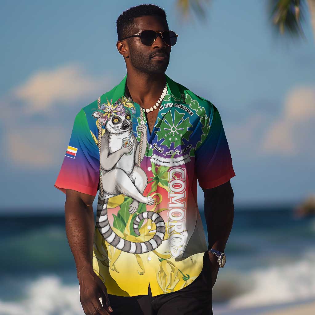 Comoros Hawaiian Shirt Mongoose Lemur With Ylang Ylang