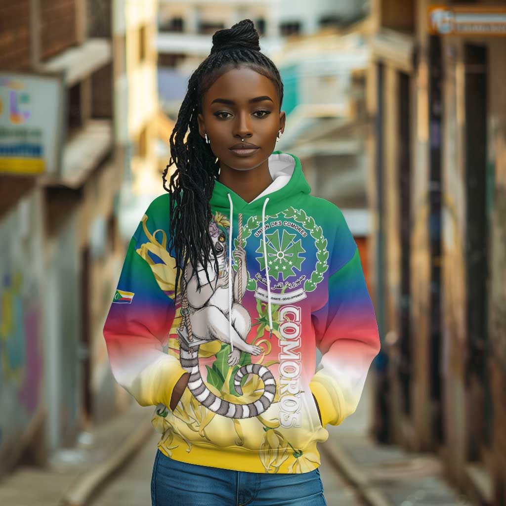 Comoros Hoodie Mongoose Lemur With Ylang Ylang