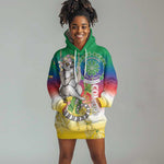 Comoros Hoodie Dress Mongoose Lemur With Ylang Ylang