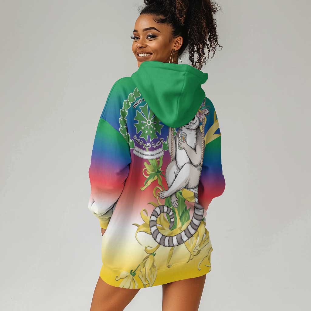Comoros Hoodie Dress Mongoose Lemur With Ylang Ylang