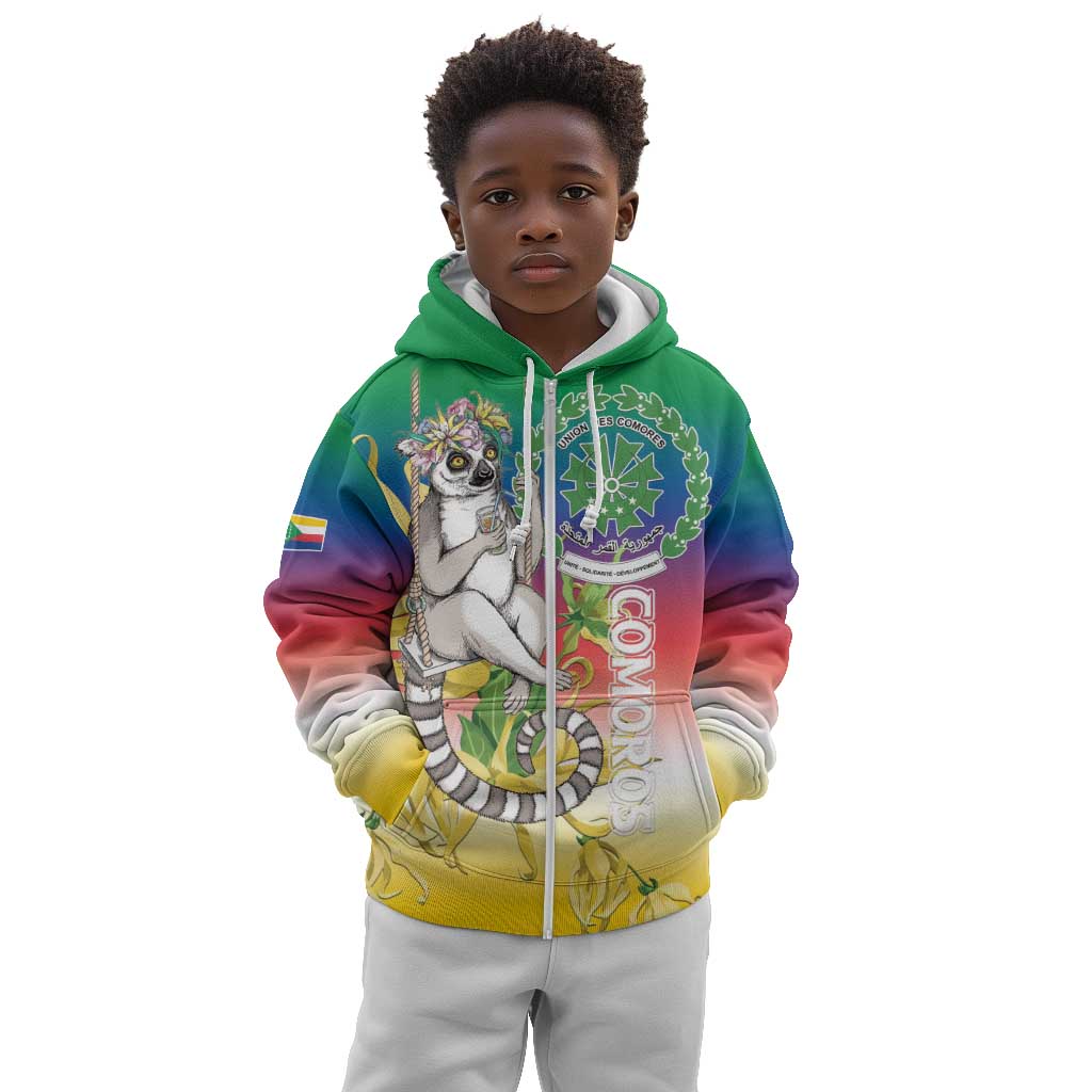 Comoros Kid Hoodie Mongoose Lemur With Ylang Ylang