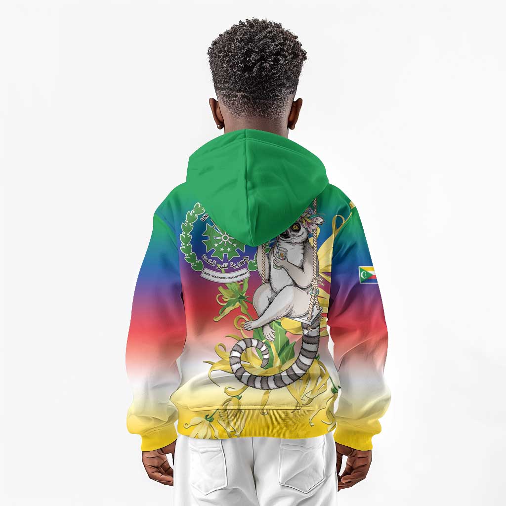 Comoros Kid Hoodie Mongoose Lemur With Ylang Ylang