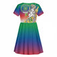 Comoros Kid Short Sleeve Dress Mongoose Lemur With Ylang Ylang