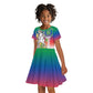 Comoros Kid Short Sleeve Dress Mongoose Lemur With Ylang Ylang