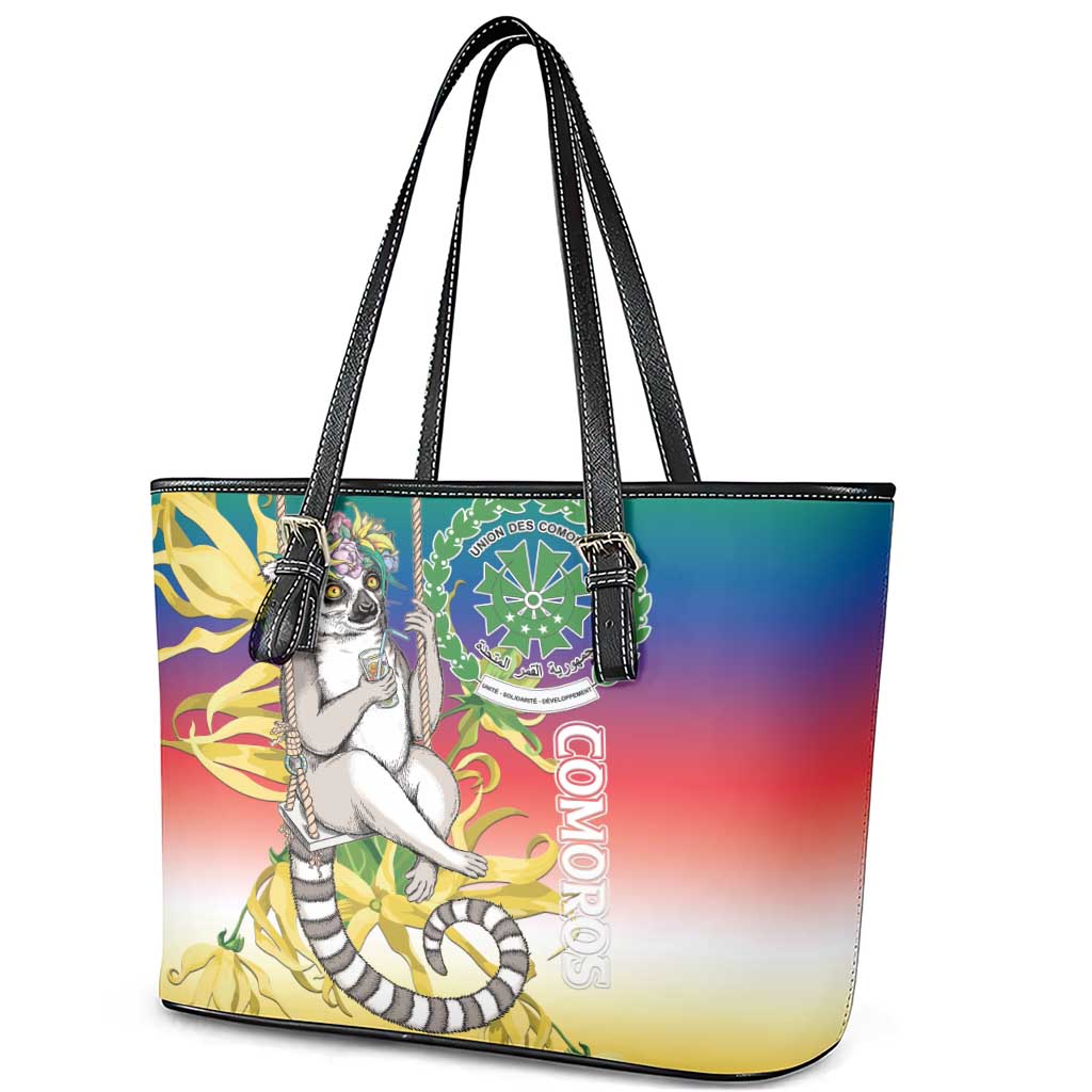 Comoros Leather Tote Bag Mongoose Lemur With Ylang Ylang