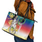 Comoros Leather Tote Bag Mongoose Lemur With Ylang Ylang