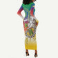 Comoros Long Sleeve Bodycon Dress Mongoose Lemur With Ylang Ylang LT15